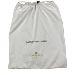 The Kahala Hotel & Resort Laundry Bag White Gold Embroidered Logo 19.5 Wx23 T
